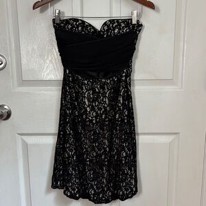 WHBM Strapless black lace dress size 2 party cocktail dress wedding guest dress